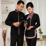 Hotel Waiter Uniform Autumn Winter Long Sleeve Waitress Uniform Clothing For Men Women Restaurant Tea Shop Service Work Wear