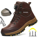 Rotating Button Safety Shoes Men Work Sneakers Indestructible Shoes