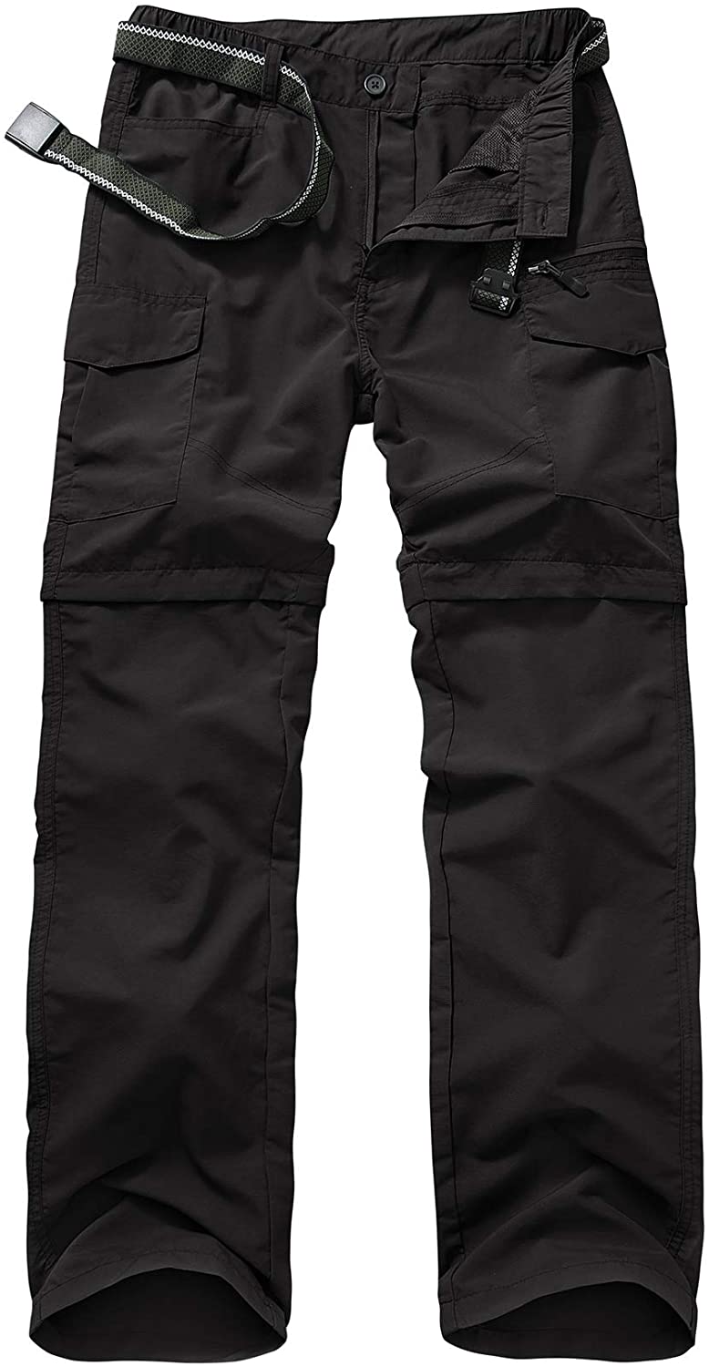 Mens Hiking Pants Quick Dry Lightweight Fishing Pants Convertible Zip Off Cargo Work Pants Trousers