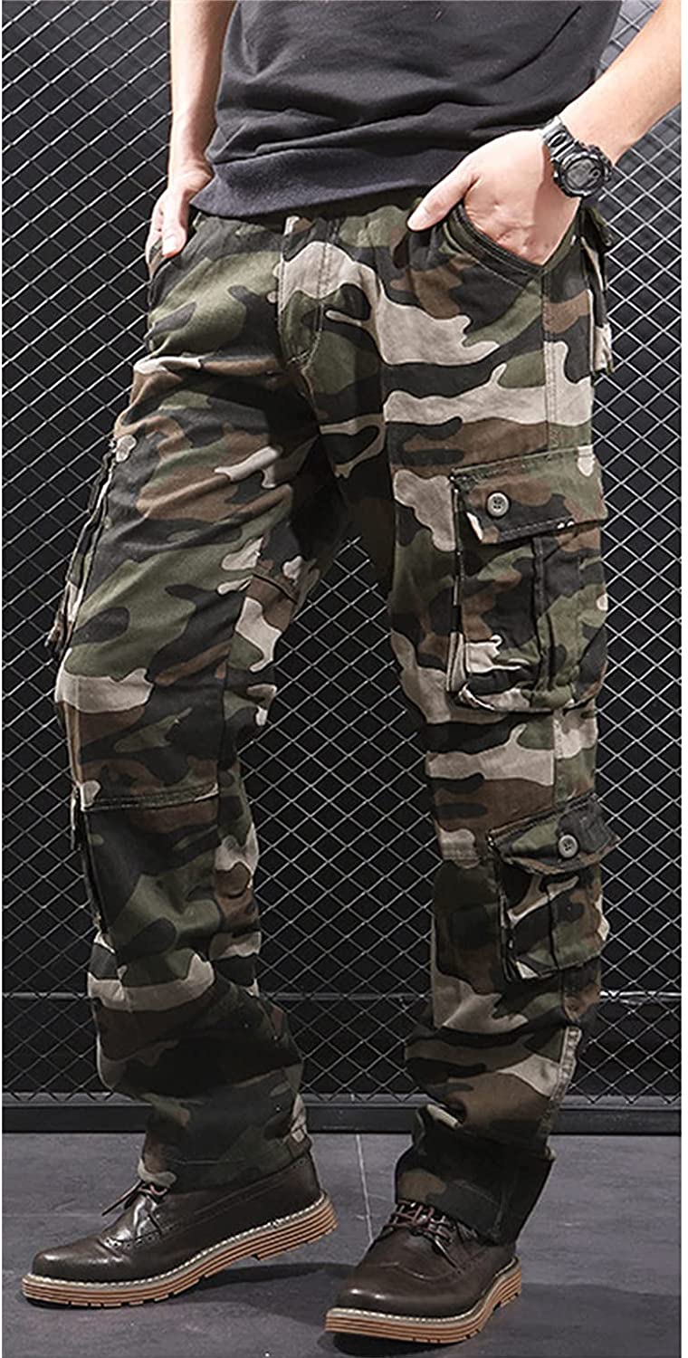 Men's Multi Pocket Military Pants Camo Combat Work Trousers Casual Hiking Pockets Army Slacks