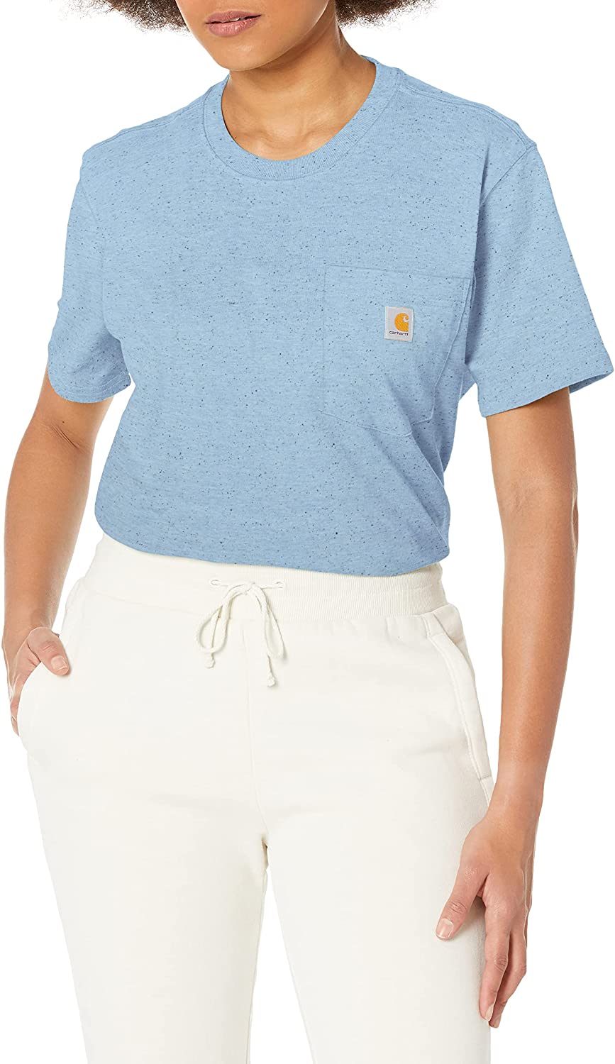 Women's Loose Fit Heavyweight Short-Sleeve Pocket T-Shirt (Regular and Plus Sizes)