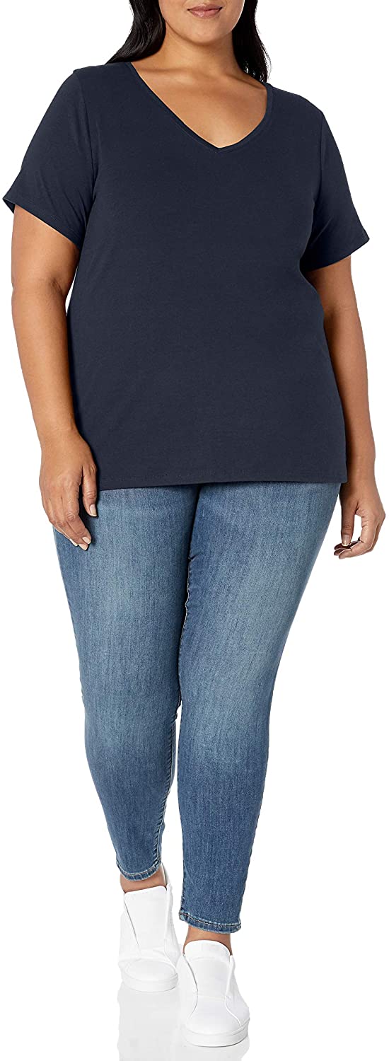 Women's Plus Size Short-Sleeve V-Neck T-Shirt