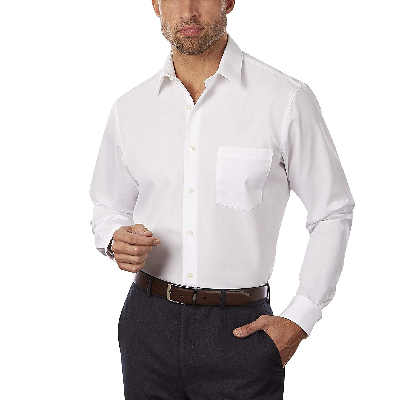 Men's Dress Shirt Fitted Poplin Solid