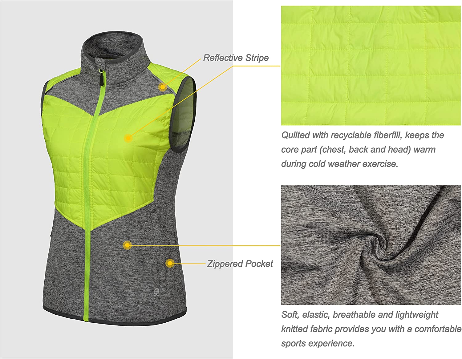 Women's Lightweight Golf Vest Warm Outdoor Sleeveless Jacket for Hiking Travel Running Casual