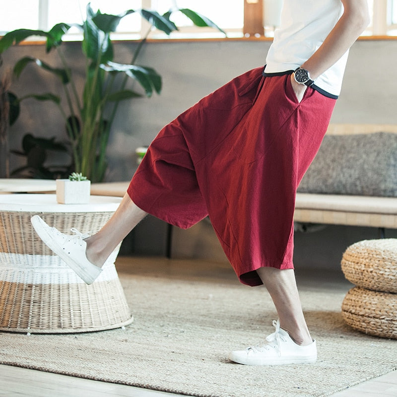 Men Harajuku Harem Pants | Mens Summer Cotton Linen Joggers Pants