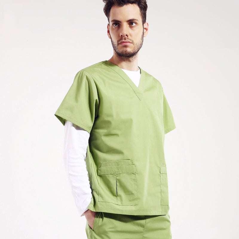 Summer Nursing Scrubs Clothes Set Top Pant Nurse Uniform Male Female Solid Clothing