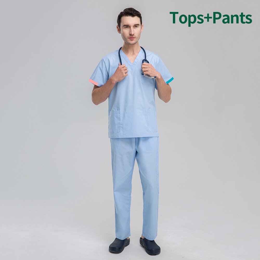 Short-Sleeved Scrubs Uniform Costume Doctor Set Clinical Uniforms