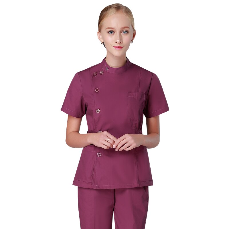 Solid color Nurse Uniform Medical Scrub Set