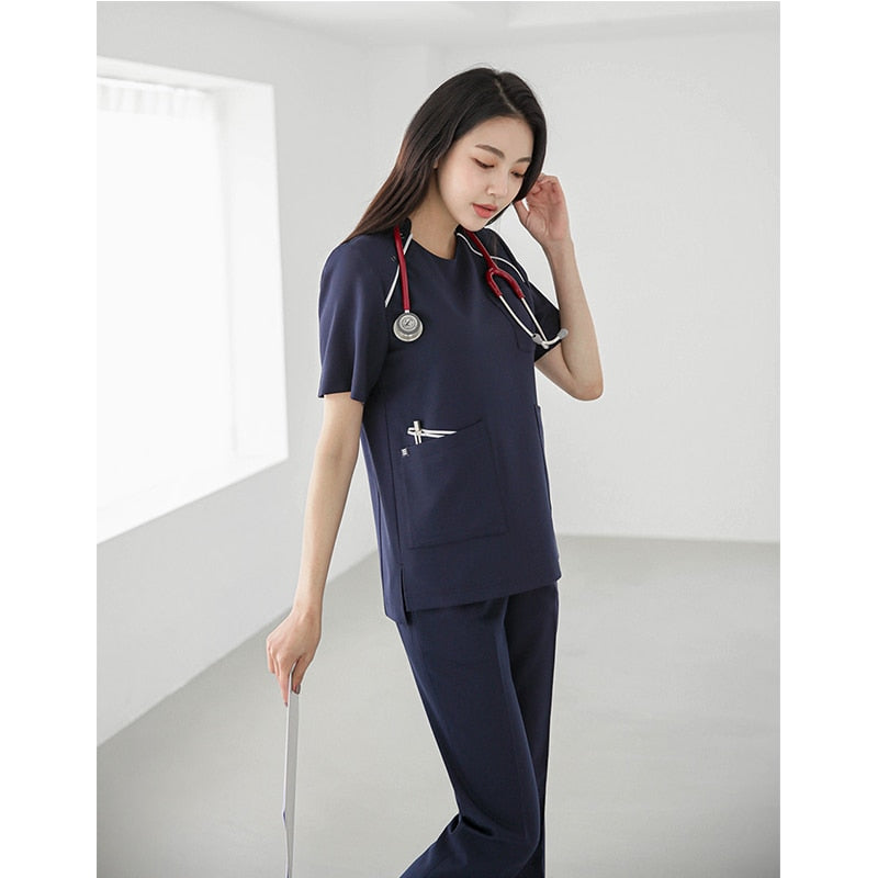 Spring short-sleeved nurse Scrub Sets