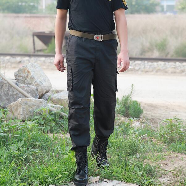 Black Cargo Pant Men Military Style Tactical Pants Casual Pantalones Thin Working Pants Army Police Security Trouser Overalls