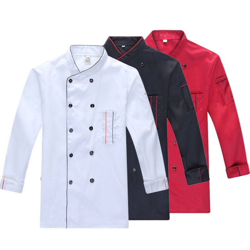 Catering Uniform Long Sleeve Men&#39;s Kitchen Jacket Kitchen Work Uniform Hotel Women Waiter Restaurant Clothes
