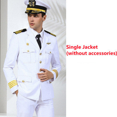 Captain Seaman Professional Uniform Security Guard Business Clothing Costume Suit Pilot Ship Sailor Performance Dress Jacket
