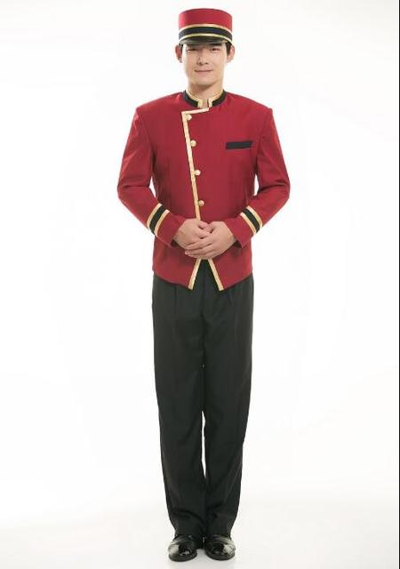 Hotels Receptionist Uniforms Doorman Suit Etiquette Welcome Men Spring Include Hat