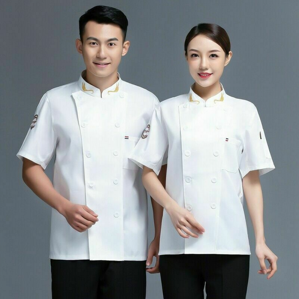 Unisex Chef Jacket Men's Chef Coat Restaurant Kitchen Chef Workwear Uniform